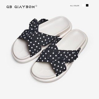 Dép nữ giaybom họa tiết chấm bi đế cao 3 cm gb00132