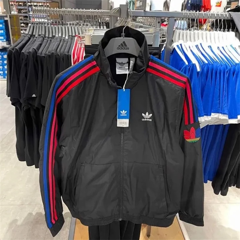 Áo Khoác Gió Adidas 100% Chính Hãng Phối Màu Tương Phản Cá Tính Cho Nam