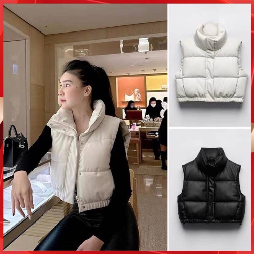 áo gile phao da dáng lửng bo gấu mặc cực tôn dáng | BigBuy360 - bigbuy360.vn