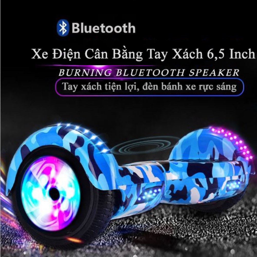 Xe Điện Cân Bằng 2 Bánh Smart Balance 6.5 inch - Xe Điện Cân Bằng Cho Bé Kèm Tay Cầm Cao Cấp - Bảo Hành 12 Tháng