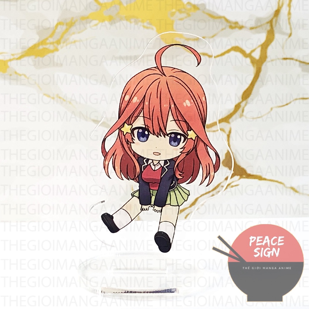 (8cm) Mô hình standee Gotoubun No Hanayome Nhà Có Năm Nàng Dâu ver NGỒI CUTE chibi arcylic anime tiện lợi