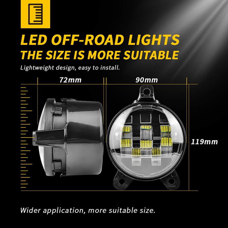 Cặp Đèn Pha LED Sương Mù Hình Tròn 3.5 Inch Cho Xe Hơi Lada