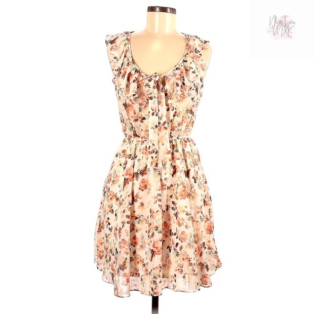 Váy Đầm Voan Hoa Nhí Hai Lớp Nhún Eo Cổ Bèo Thắt Nơ Tay Cánh Tiên F21 Hàng Xuất Xịn Cao Cấp Rủ Mát Ullzang Dễ Thương V1