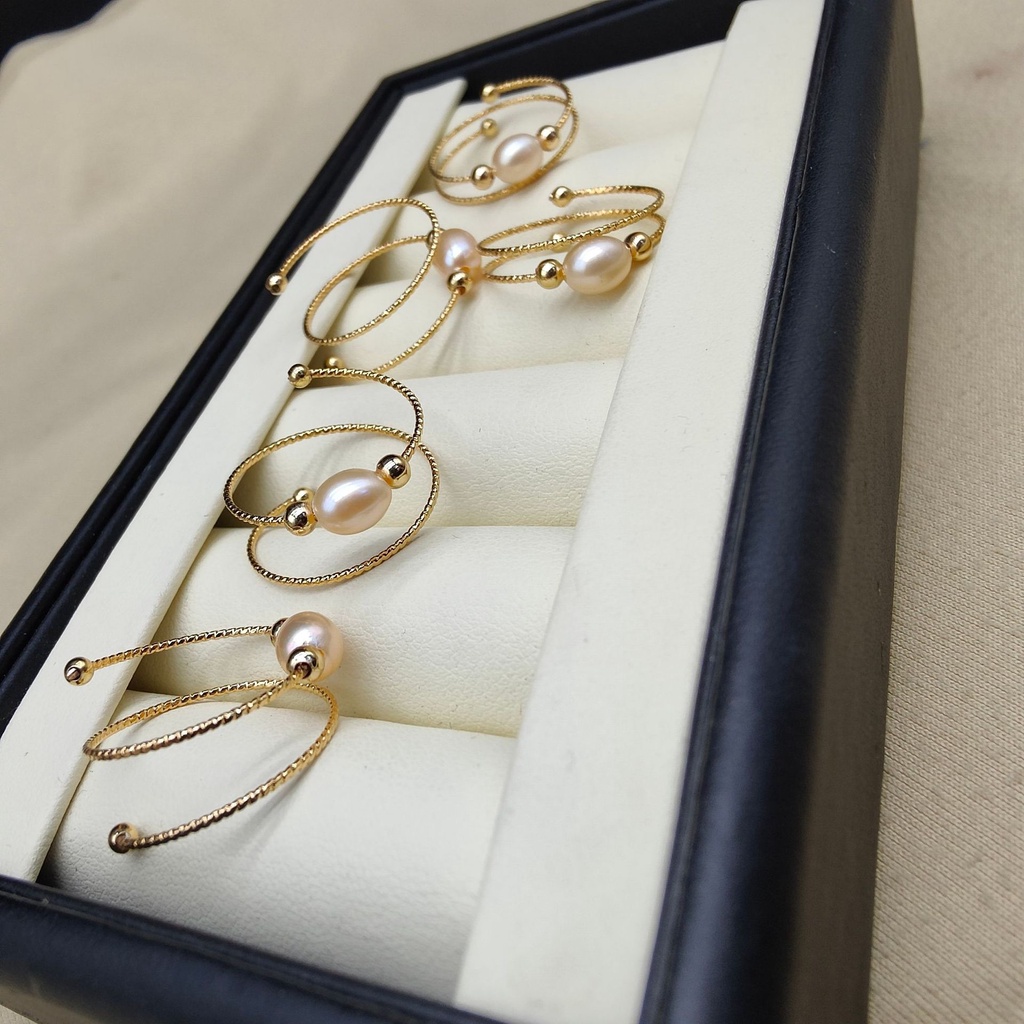 Nhẫn Mạ Vàng 14k Đính Ngọc Trai Nhân Tạo Thời Trang