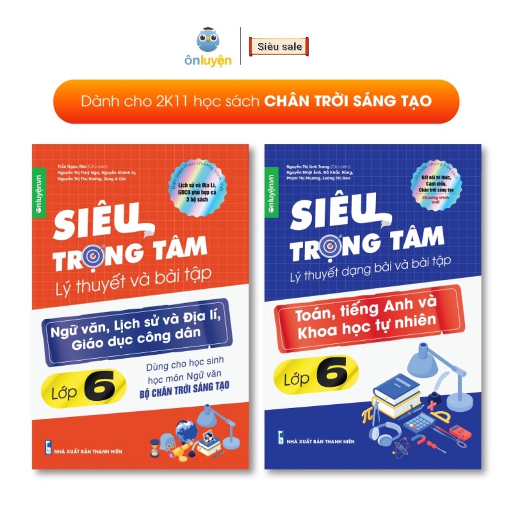 Combo 2 Cuốn Siêu_Trọng_Tâm_Toán_Tiếng_Anh_KHTN Và Văn_KHXH Lớp_6 ( Chân_Trời_Sáng_Tạo )