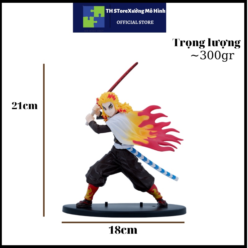 Mô hình Thanh gươm diệt quỷ Rengoku cao 21cm, mô hình kimetsu no yaiba Rengoku