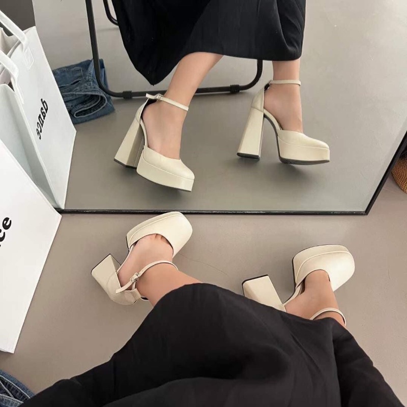 Giày cao gót nữ 12cm đế đúp MARY JANE ZR xuất full box MS-2273