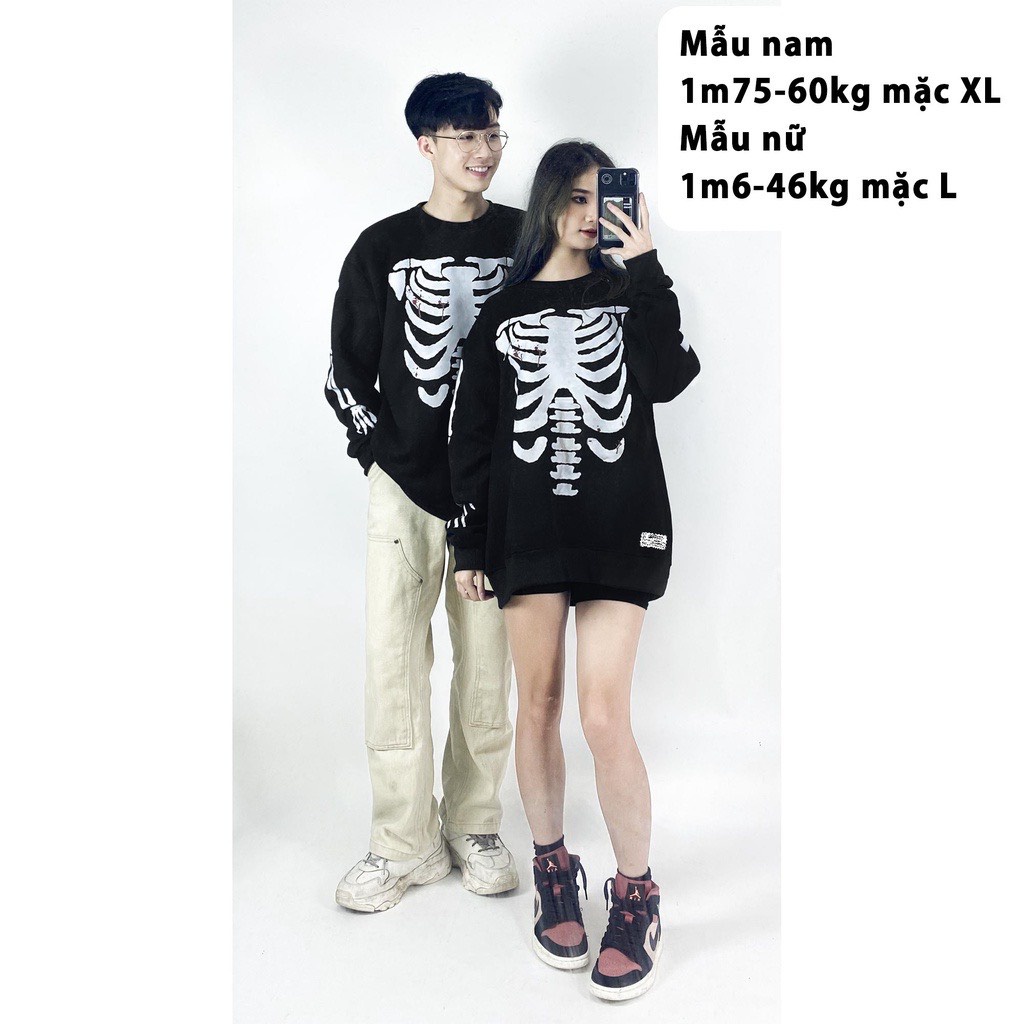 Áo Sweater Athannor Chất Vải Nỉ Bông Cotton Mẫu Khung Xương