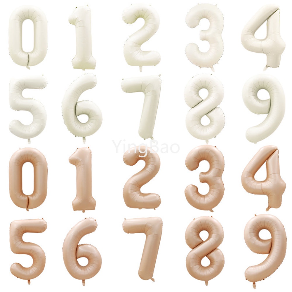 Bong Bóng Số 1-9 32 / 40inch Màu Sắc Kem Caramel Trang Trí Tiệc Sinh Nhật