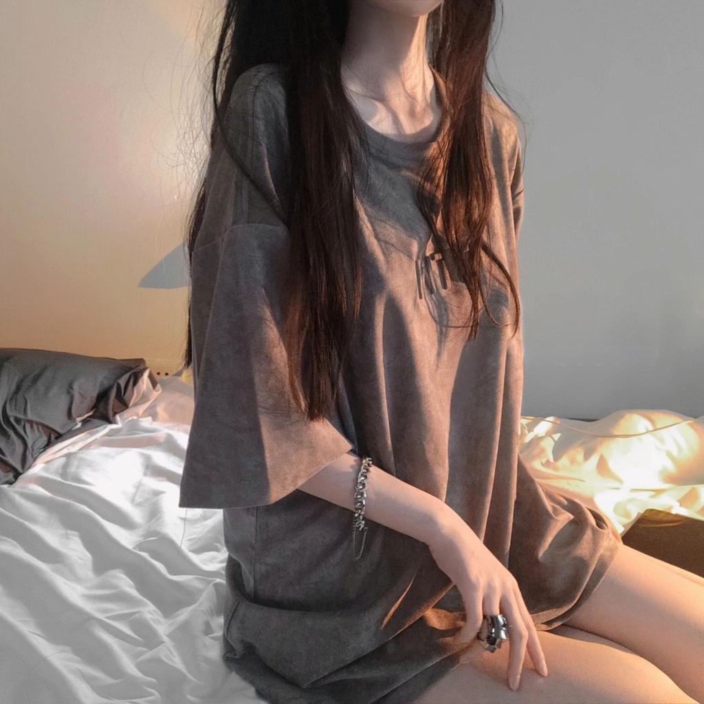 Áo Thun Tay Ngắn Cổ Tròn Thiết Kế Đơn Giản Thời Trang Mùa Hè Cho Nữ