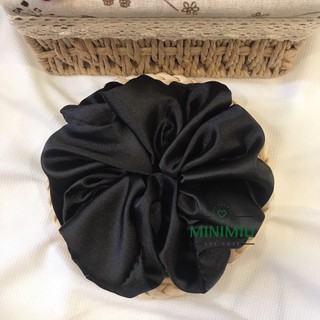 [Phi bóng size L] Dây buộc tóc Scrunchies handmade vải phi bóng lụa màu pastel Cột tóc vải scrunchie