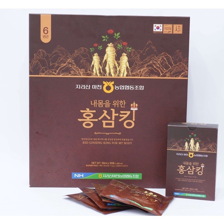 Vua hồng sâm hàn quốc Red Ginseng King hộp 30 gói x 50ml - Hàng chính hãng
