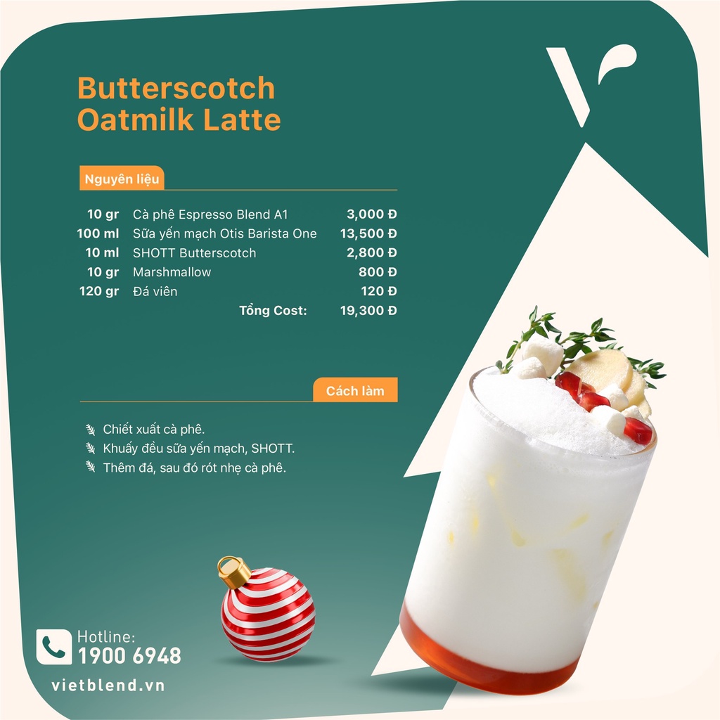 Syrup SHOTT vị Bơ Lạc Butterscotch chai 1L