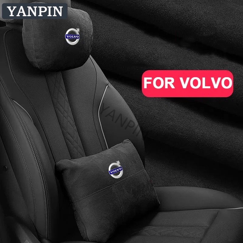For Volvo Gối Tựa Đầu Bảo Vệ Cổ Bằng Da Lộn Cho Xe Hơi 940 S80 XC60 S40 XC40 XC90 S60 850 S90 240 V40 S70 V50 740 XC40 V70