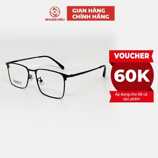Gọng kính cận nam NHUNG HIẾU dáng chữ nhật 18007 titan cao cấp