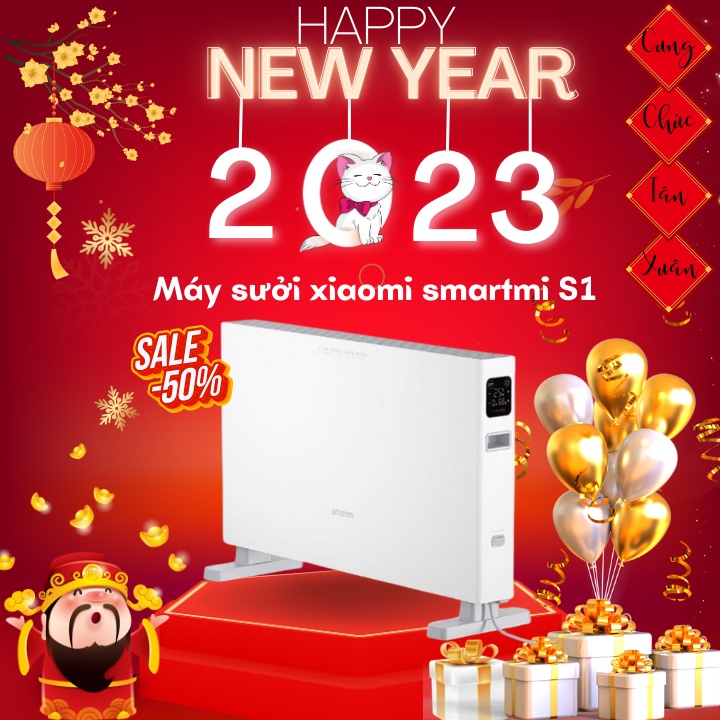 Máy Sưởi XIAOMI Smartmi 1S 2200W - Phiên Bản Kết Nối app Mihome Và Cơ - Bản Quốc Tế (Bảo Hành 2 Năm)