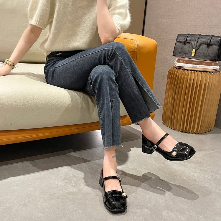 Giày Cao Gót Mũi Tròn Màu Trơn Thoải Mái Thời Trang Dành Cho Nữ