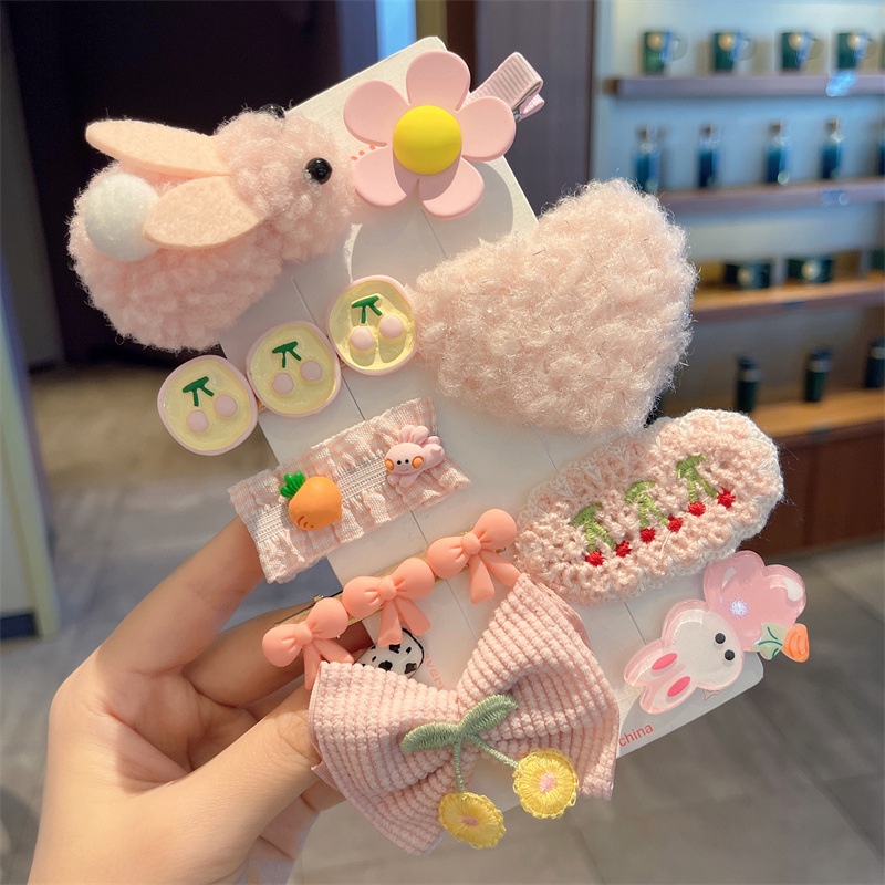 Aiyaya Bộ 8 cái kẹp tóc nơ màu kẹo dễ thương phong cách Hàn Quốc cho bé gái