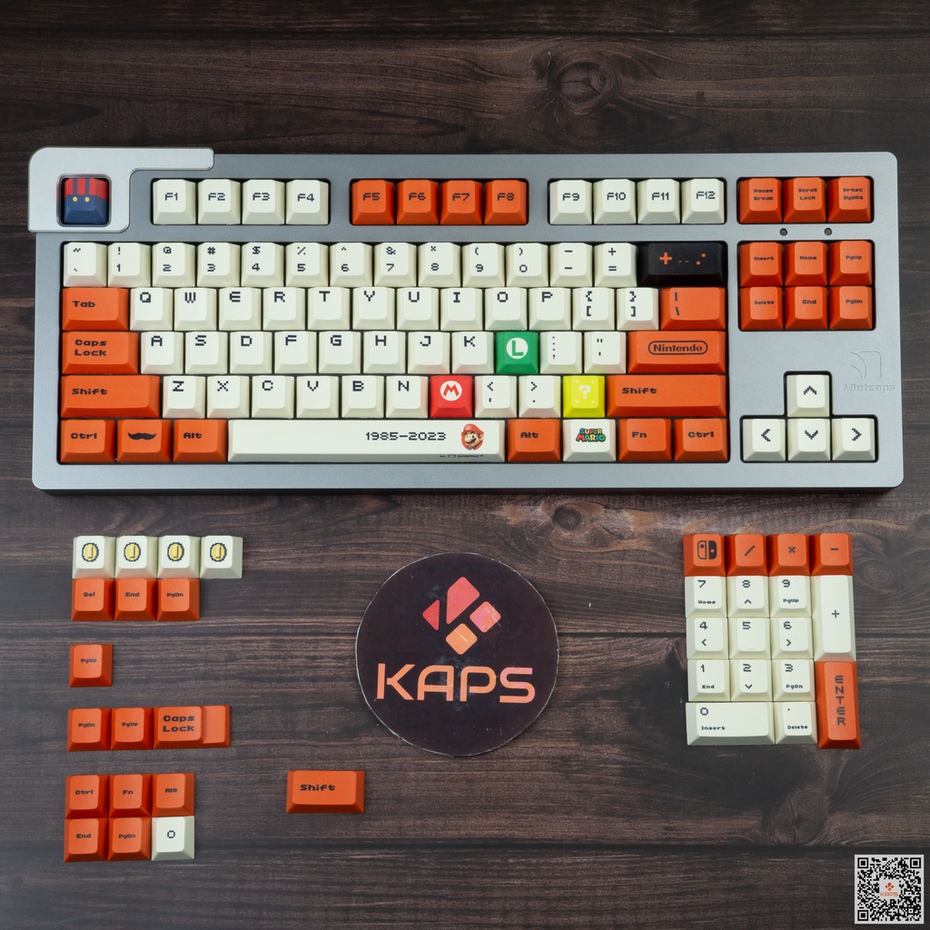 Keycap Mario 2023 ver 2.0 nhựa PBT profile Cherry in dyesub 122 nút cho bàn phím cơ layout 108/104/98/87/84/75/68/64/61