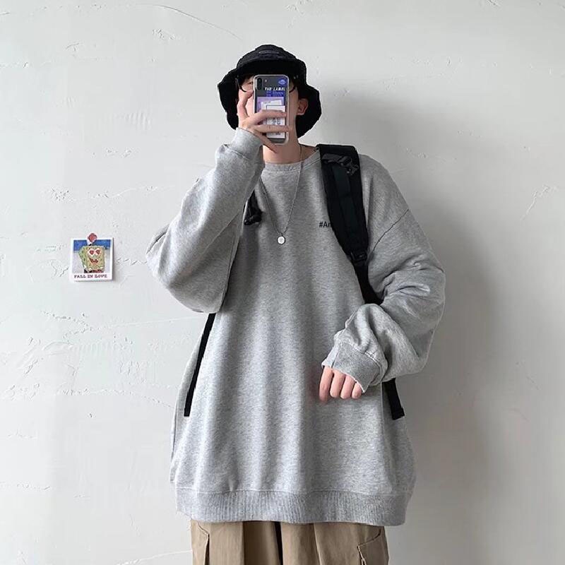 Áo sweater Unisex Cổ Tròn Tay Dài In Chữ Thời Trang Hàn Quốc size Lớn M-8XL