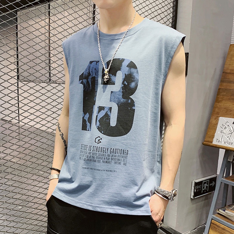 Áo Thun Thể Thao Sát Nách Form Rộng Phong Cách Hàn Quốc Cho Nam