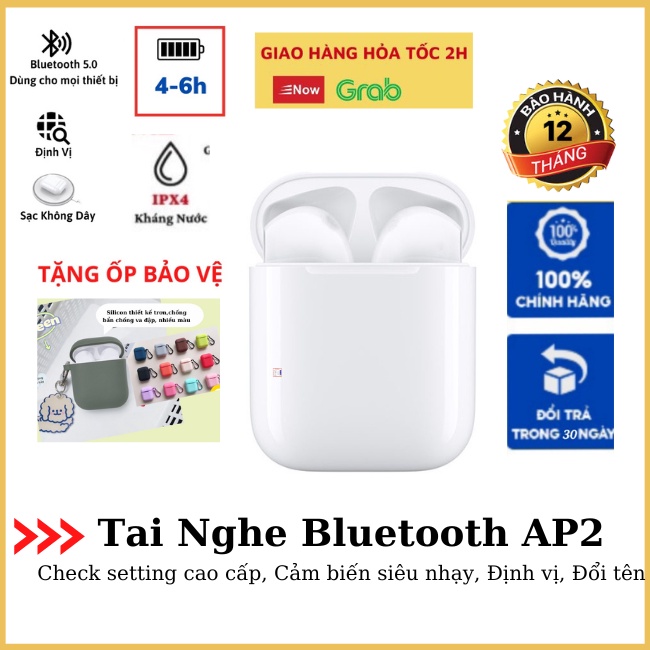Tai nghe bluetooth không dây cao cấp A2, Full chức năng -Định vị -Đổi tên, Tai chạm cảm ứng, Pin siêu trâu