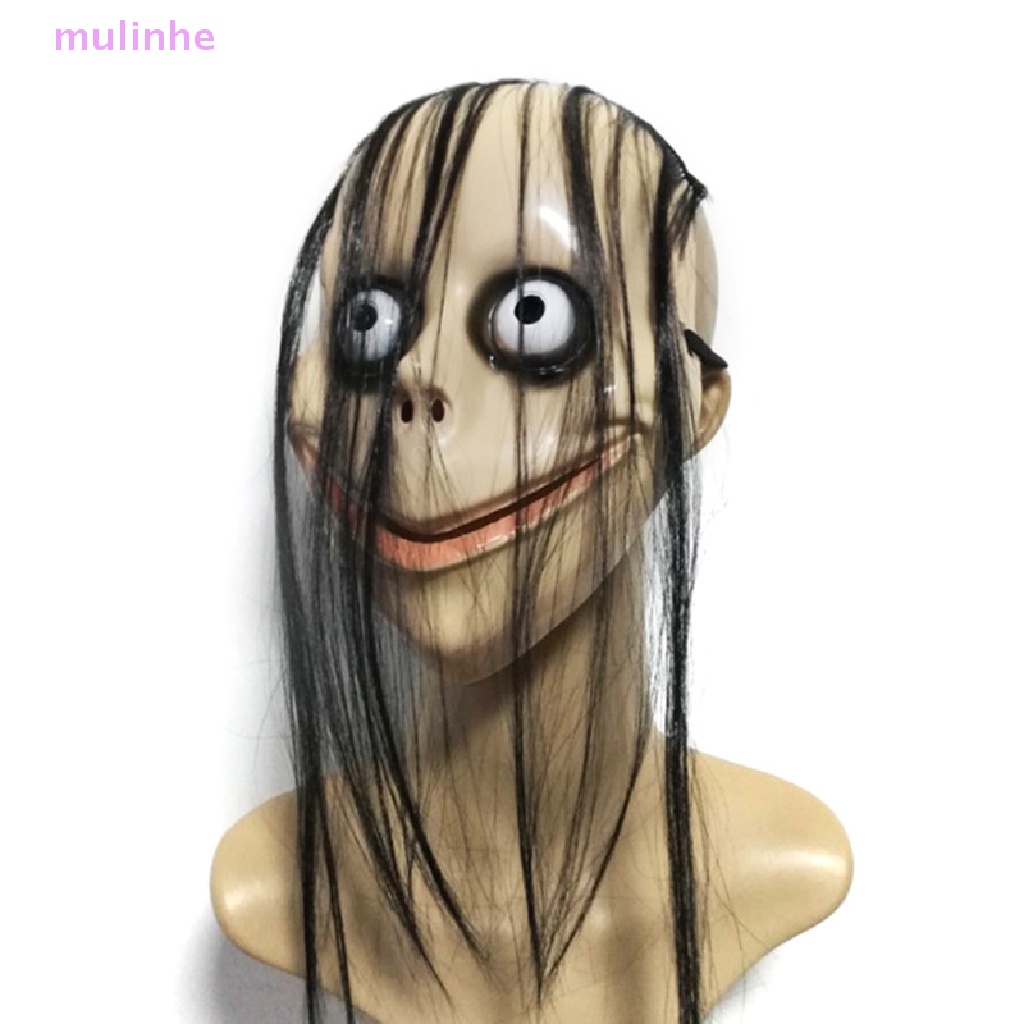 Mặt Nạ Hóa Trang Halloween Kinh Dị Có Tóc Dài Vui Nhộn