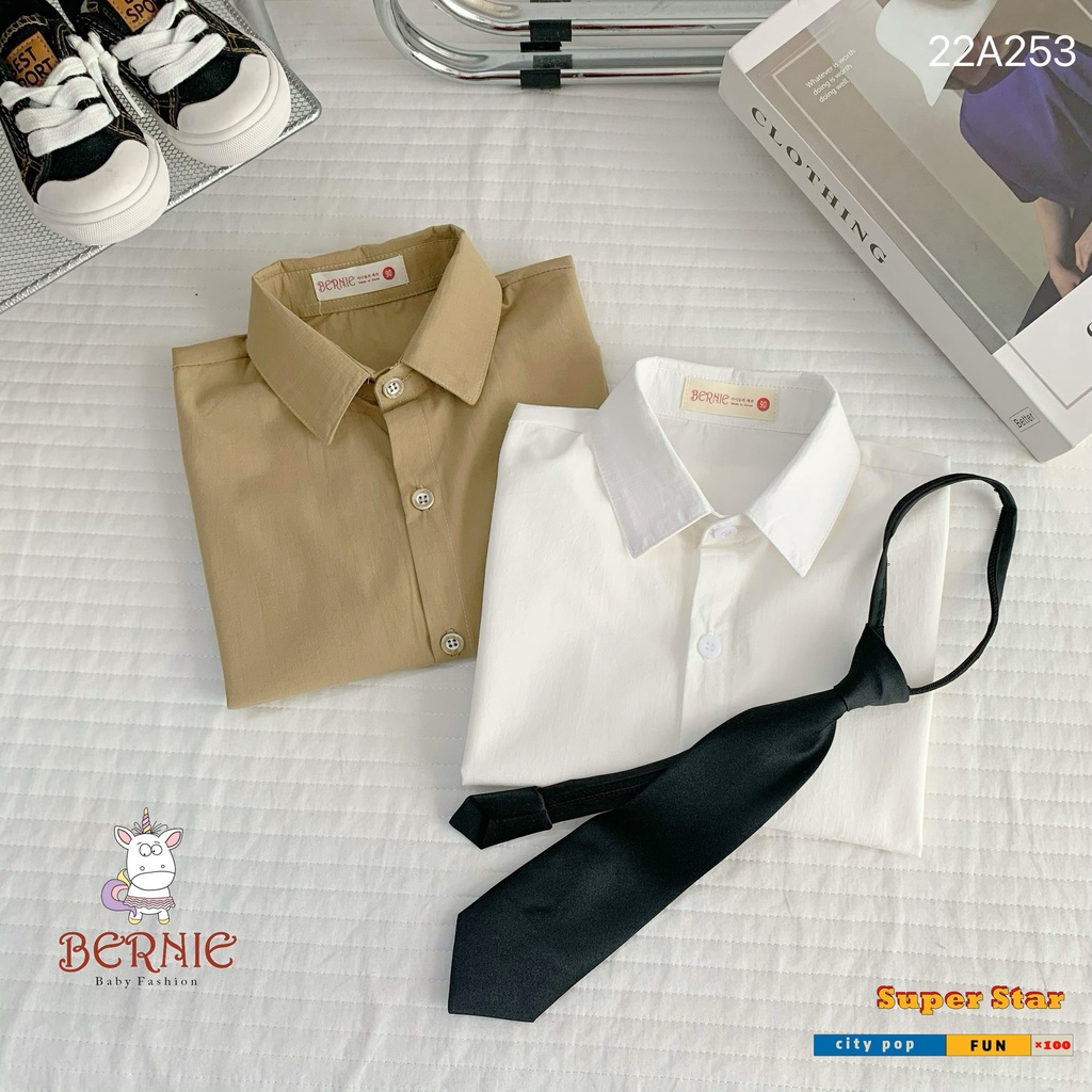 Áo sơ mi cộc tay kèm cà vạt Bernie cho bé trai
