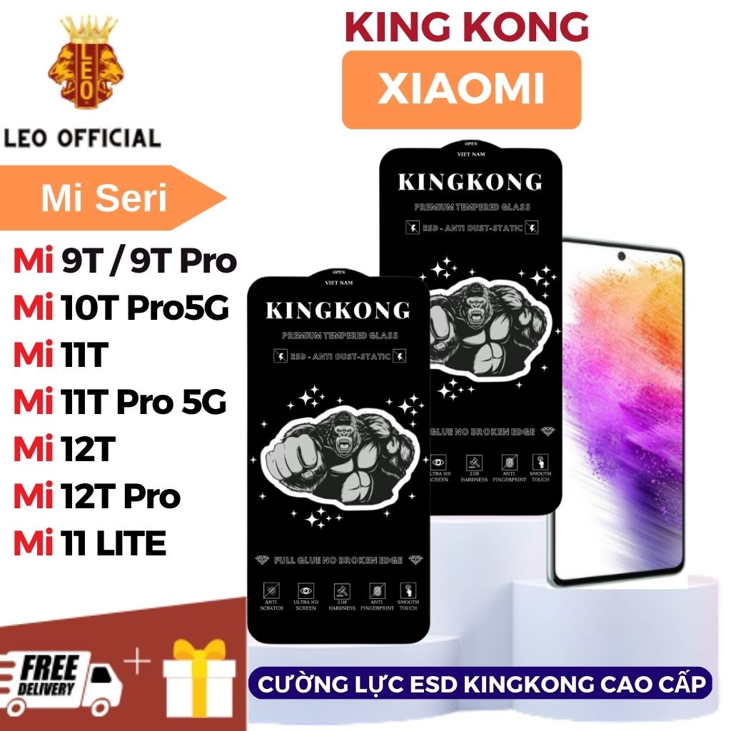 Kính cường lực kingkong Xiaomi 11T 11T Pro 12T 12T Pro Mi 11 Lite 9 9T 10T Pro-Cao cấp- Chống tĩnh điện- Hạn chế vân tay