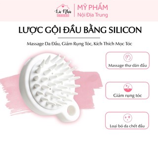 Lược gội đầu bằng silicon mềm mát xa da đầu giảm rụng tóc, kích thích mọc tóc