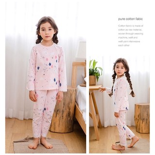 Bộ mặc nhà bé gái màu hồng