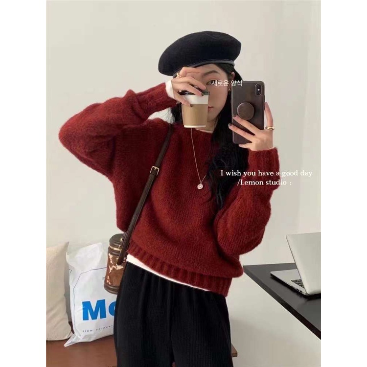 Áo len trơn freesize có 3 màu - Lyn's Closet