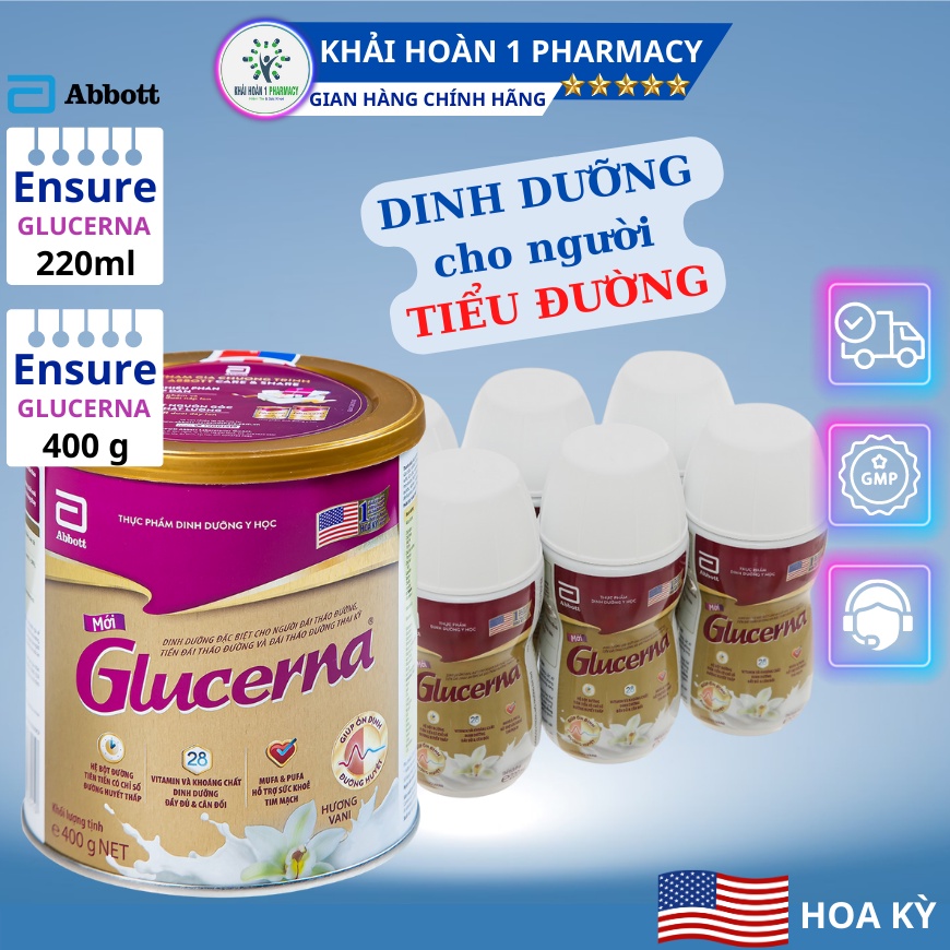 Sữa GLUCERNA Abbott Mỹ dinh dưỡng hỗ trợ người tiểu đường