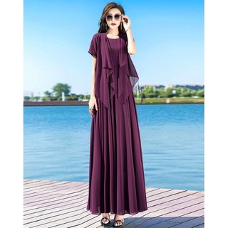 SET MAXI ĐẦM XÒE + ÁO CHOÀNG 2098