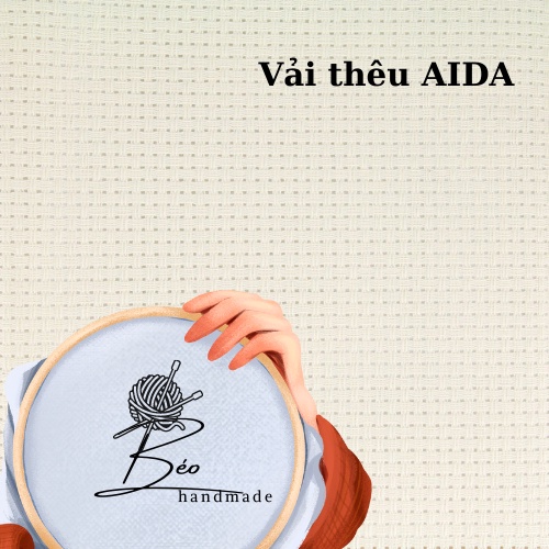 Vải thêu chữ thập AIDA  DMC 14CT, 18CT