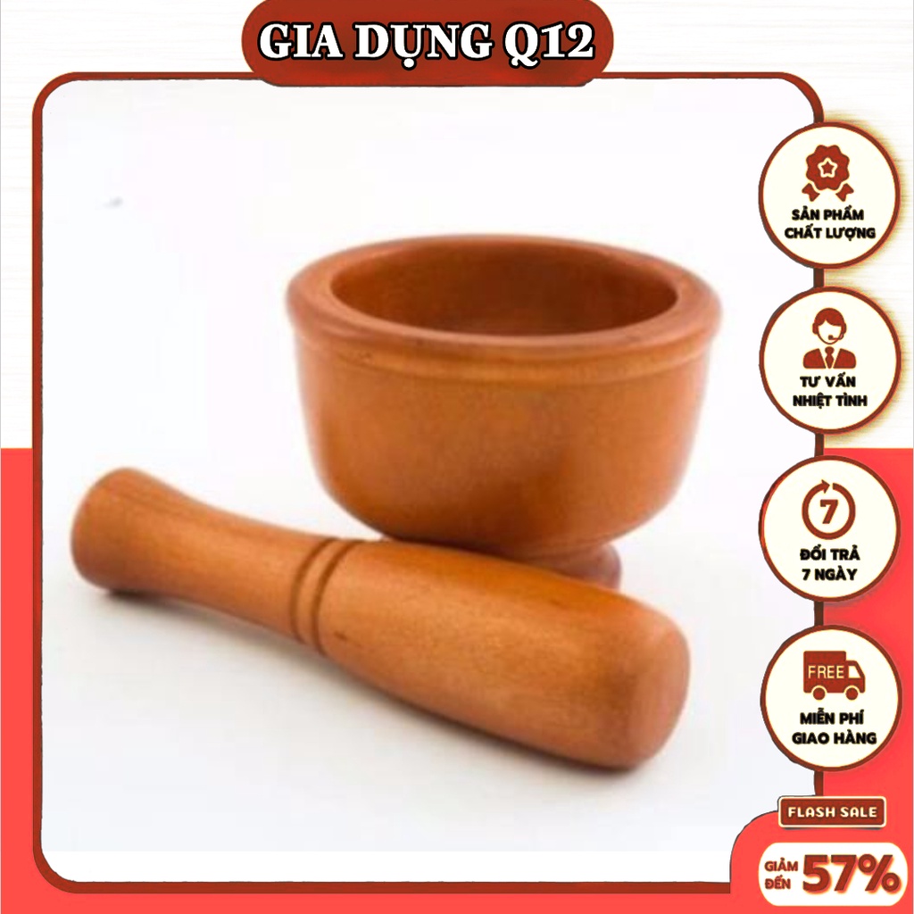 Bộ chày cối gỗ tiện dụng,cao cấp-Gỗ tự nhiên bền đẹp