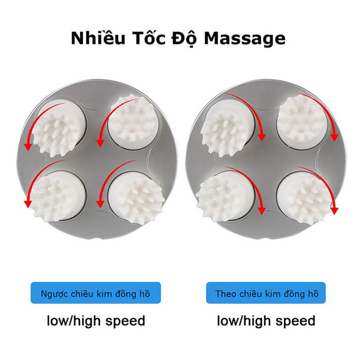 Máy massage đầu mini 3D đa năng kết hợp mát xa toàn thân tăng cường lưu thông tuần hoàn máu, thư giãn cơ thể