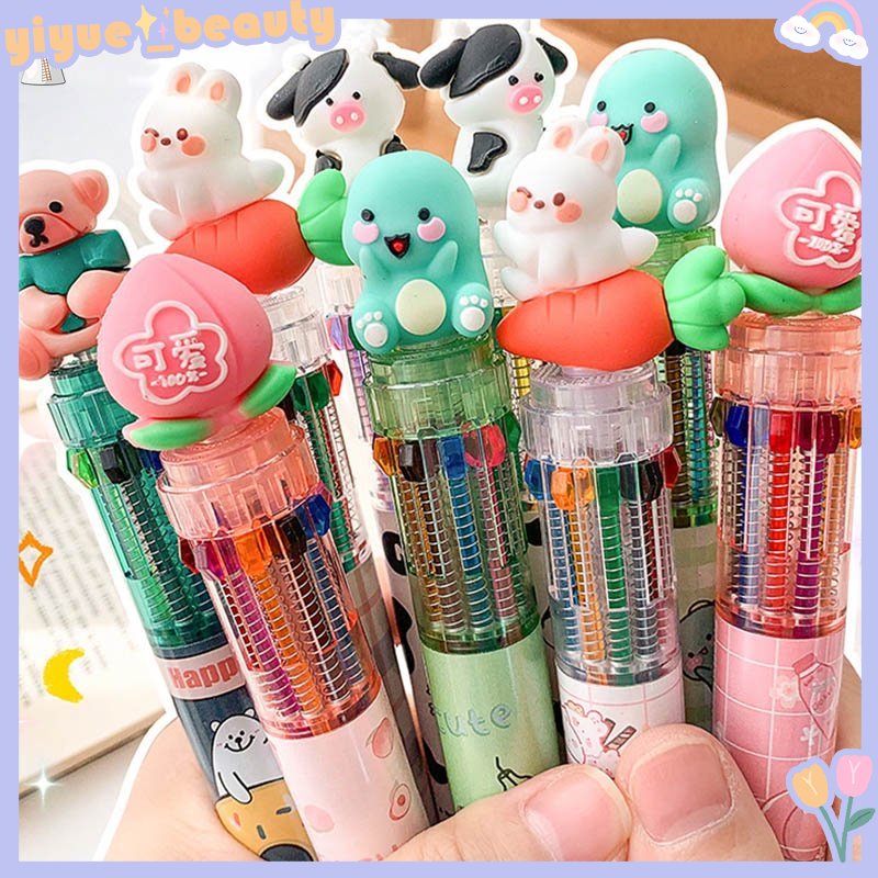 Set 10 Bút Bi Nhiều Màu Dễ Thương