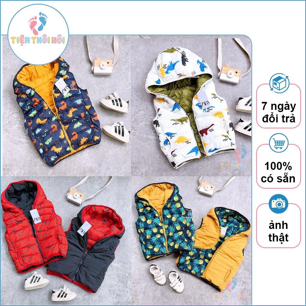 Áo Phao Gilet Zara VNXK 2 Mặt Phao Siêu Nhẹ Mềm Mướt Mượt
