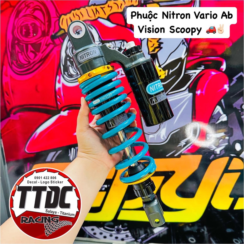 [ Giá 1 cây] Phuộc Nitron Vario Click Ab Vision Scoopy Lead tăng chỉnh thật bảo hành 12 tháng cực đẹp đủ màu ✌