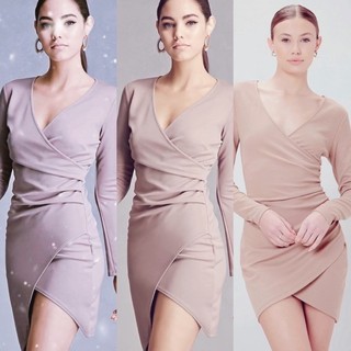 Đầm body wrap nhún eo xuất dư xịn