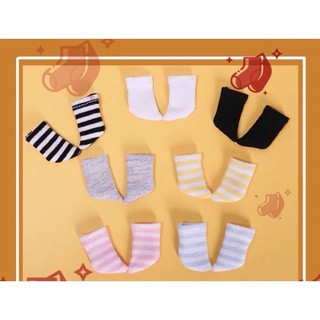 Tất (vớ) trơn, kẻ cho búp bê ob11, nendoll