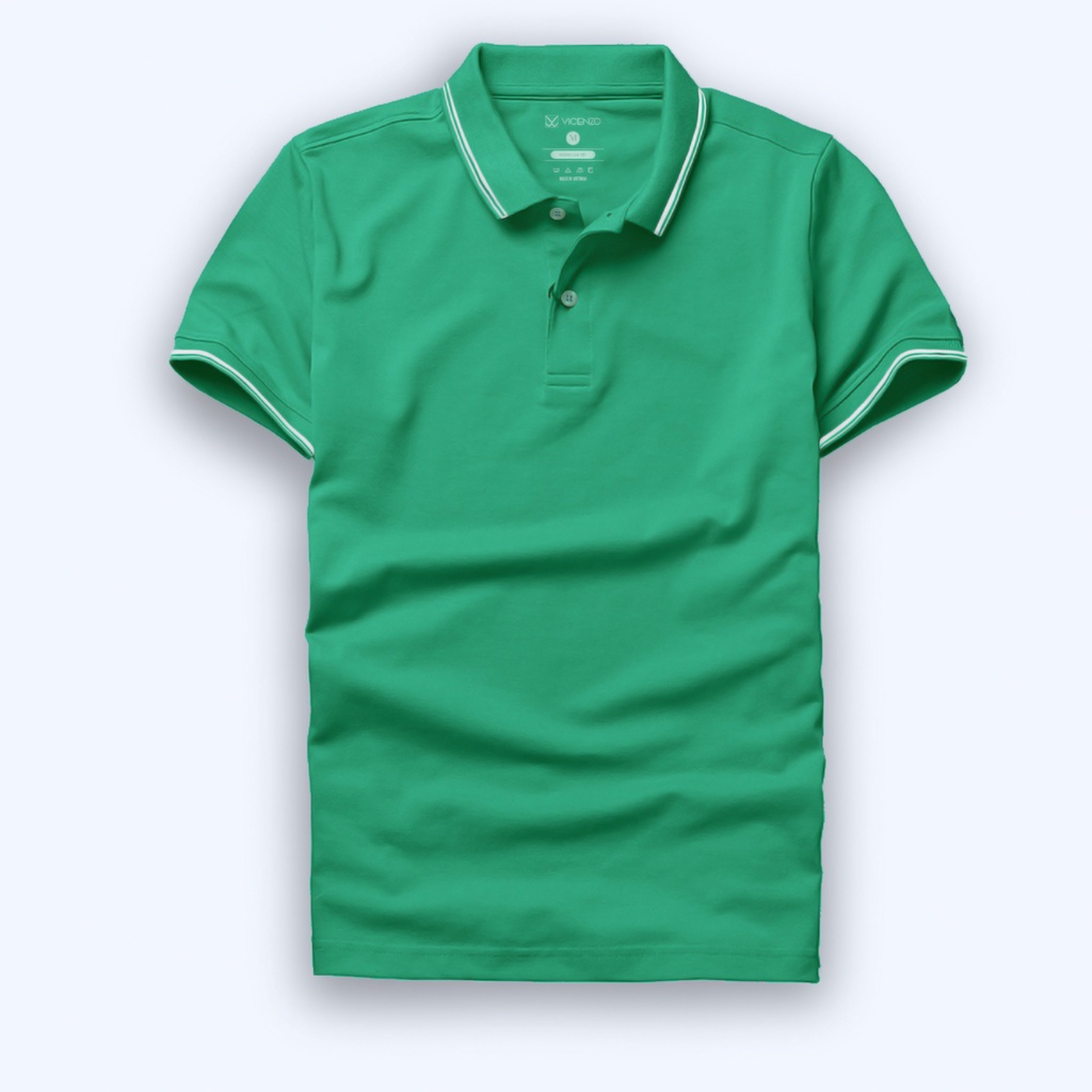 Áo Polo Nam Ngắn Tay Cơ Bản VICENZO Vải Mềm Mịn Cao Cấp, Áo Thun Polo Nam Trơn Ngắn Tay  Đường May Chuẩn Hàng Xuất