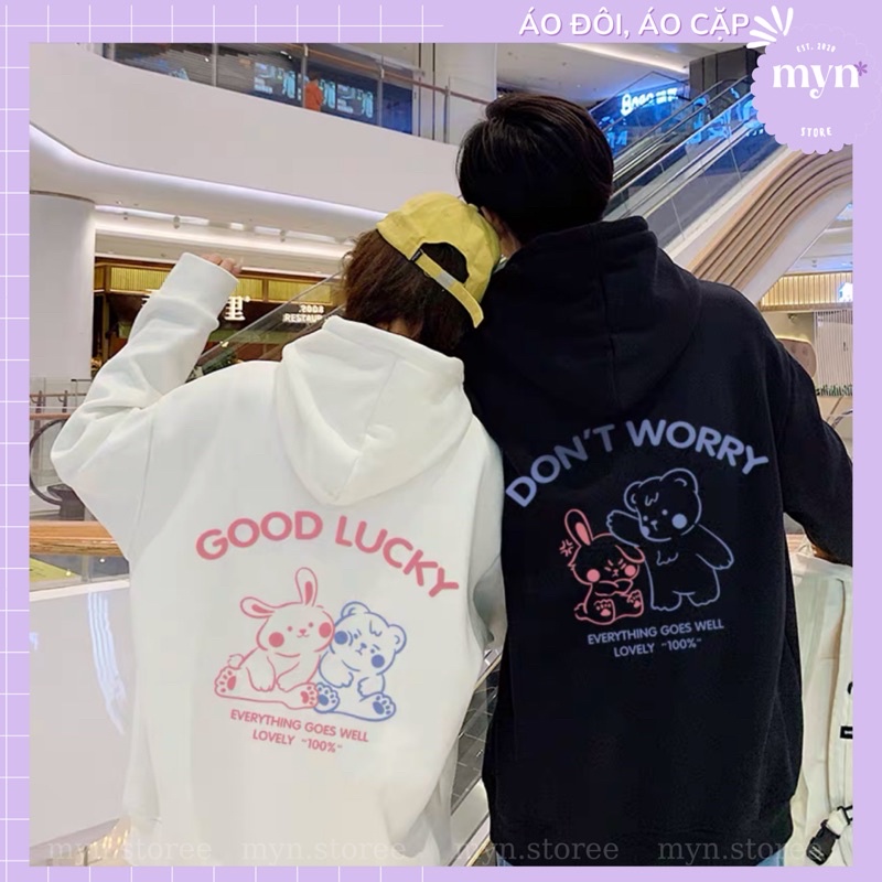 Áo Hoodie Nỉ Cặp Đôi, Bạn Thân Hình Gấu Nhỏ Dễ Thương, Áo Hoodie Nỉ Dày Dặn Form Rộng Siêu Đẹp Nam Nữ Đủ Size