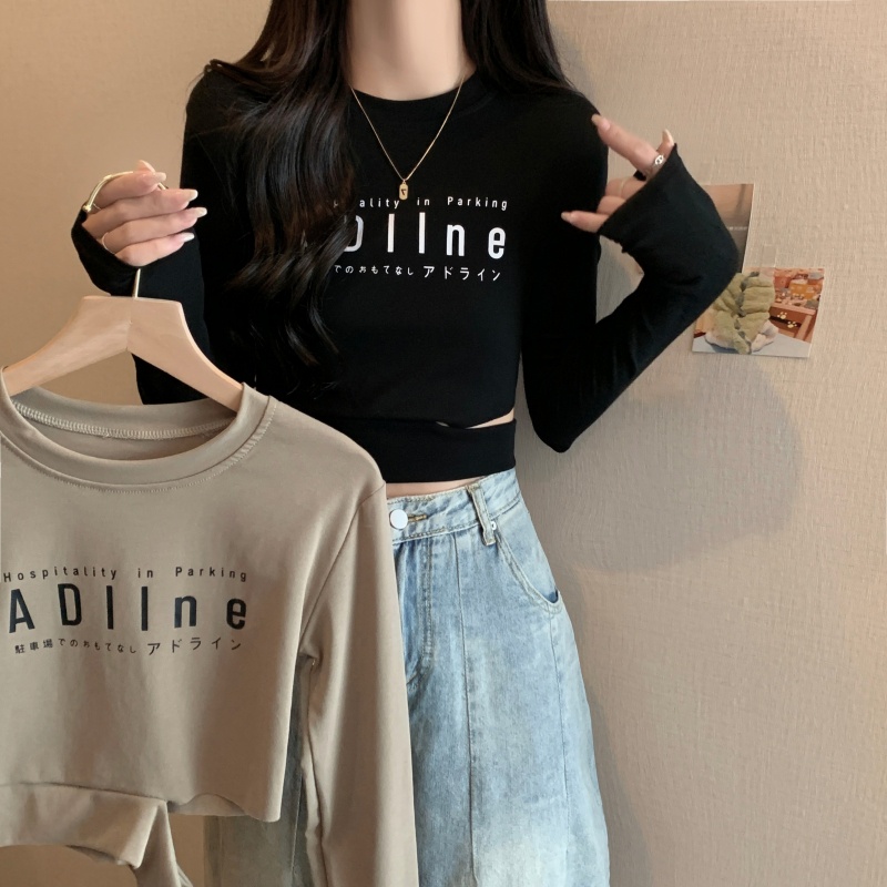 Áo croptop SUXI tay dài dáng ôm phong cách quyến rũ thời trang cho nữ