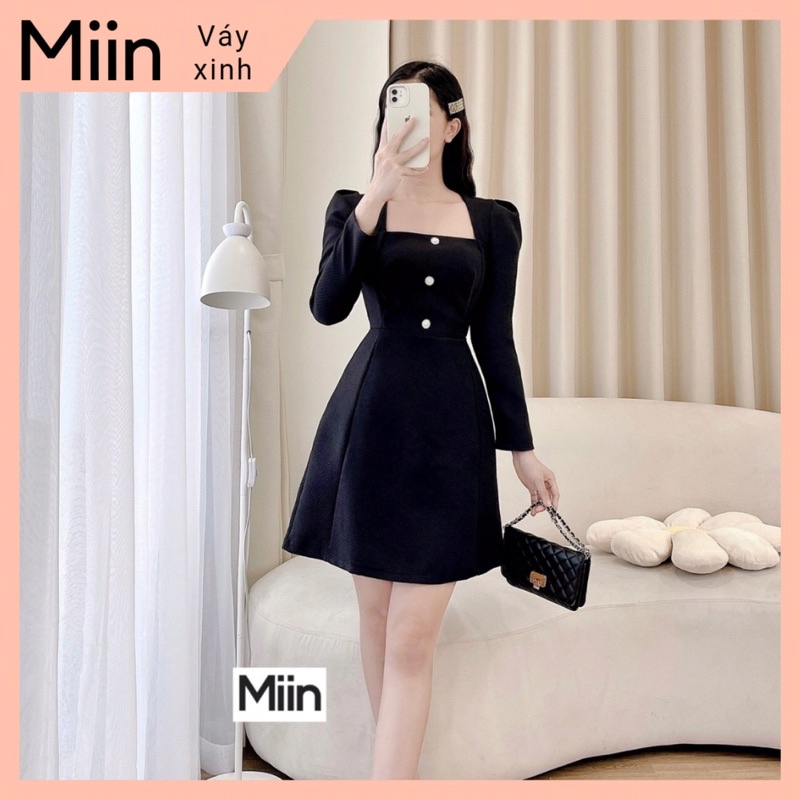 Váy dạ dài tay tiểu thư