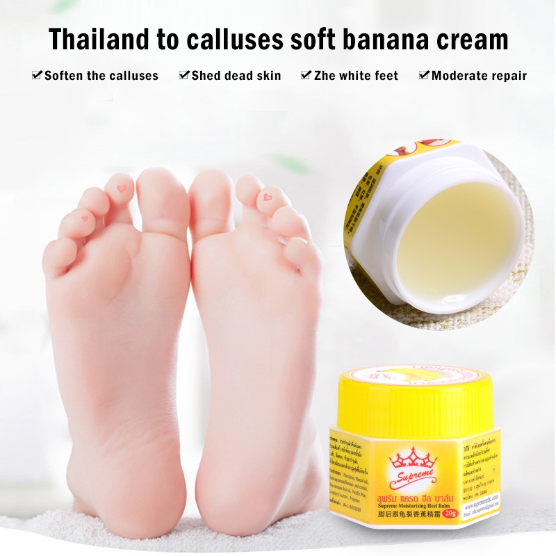 Thái Lan Supreme Banana Dưỡng Ẩm Gót Chân Blam Supreme Banana Balm Dành Cho Da Khô Thô ráp Tẩy tế bào chết Dầu chuối Sửa chữa Chăm sóc da 20g