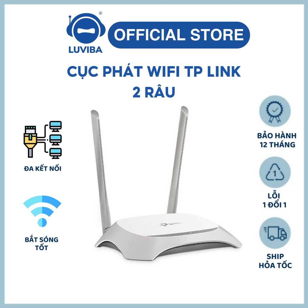 Cục phát wifi bộ phát wifi TP LINK 2 râu di động giá rẻ LUVIBA TP840