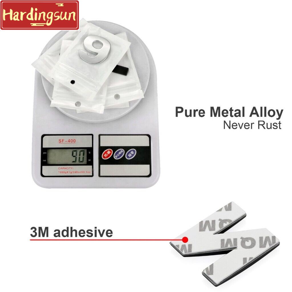 1 Miếng Dán 3D Hình Chữ Cái Bằng Kim Loại Màu Đen Nhám 25mm DIY