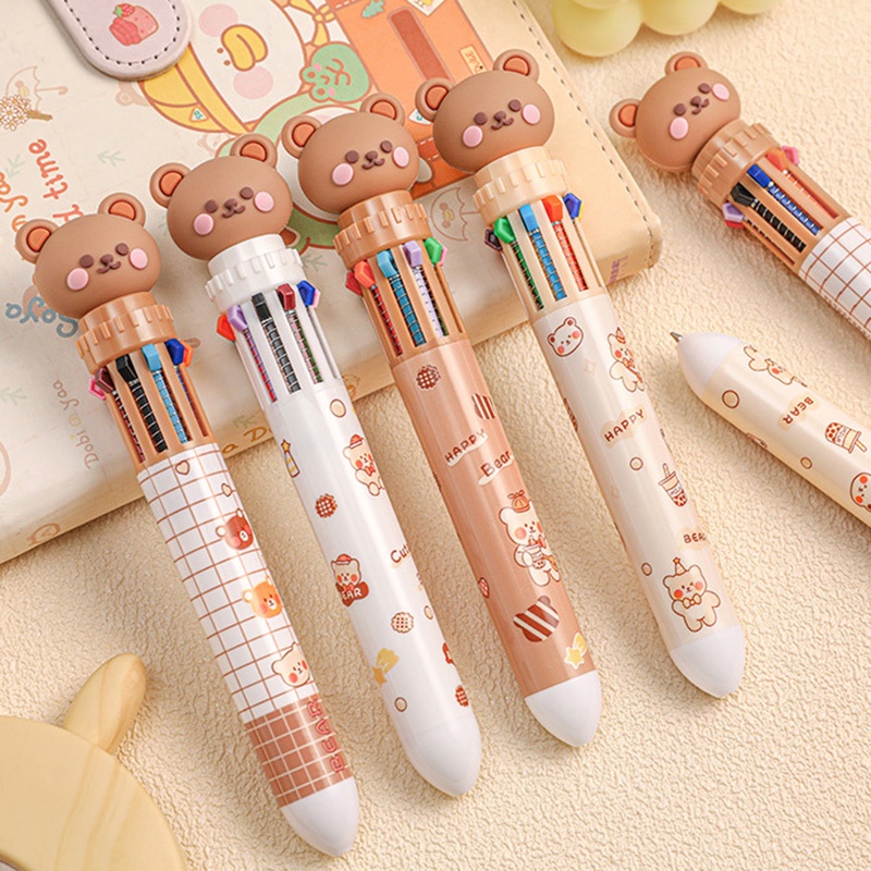 Set 10 Bút Bi Nhiều Màu Dễ Thương